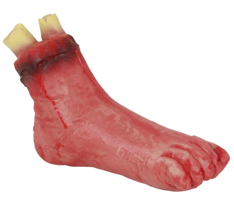 Prop Severed Foot 10" Gorey Bloody Latex Foam Filled Halloween Horror Prop - Image 1 of 1
