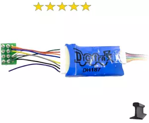 Digitrax DH187PS ~ New 2025 ~ HO Scale 1 Amp DCC Mobile Decoder 9 Pin / 8 Pin 1" - Picture 1 of 1