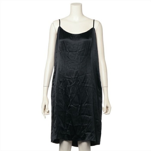 CHANEL Camicia Abito Senza Maniche Donna Taglia 48 Nero Rayon