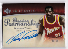 2007-08 UD Premier #PEN-WI Dominique Wilkins Premier Penmanship Auto 42/50 Hawks