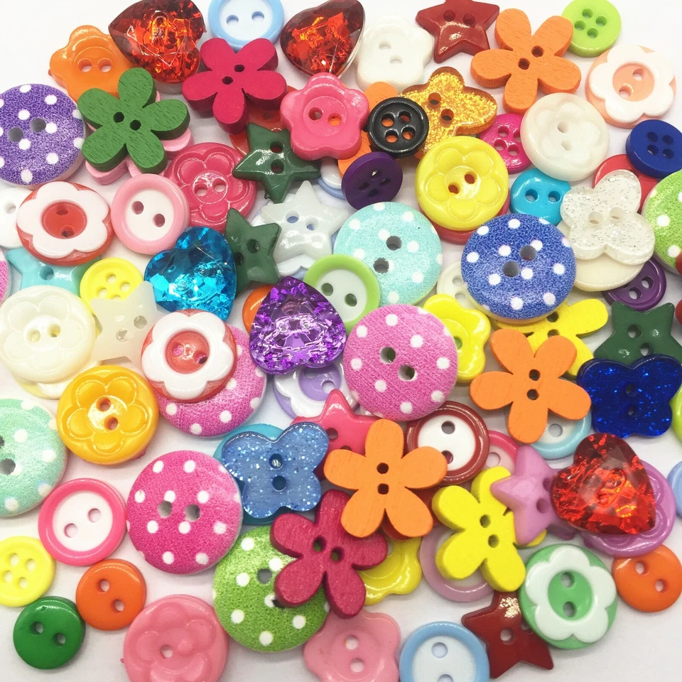 Buttons For Craft Cardmaking Embellishments Scrapbooking Crafting 100 Mixed - Image 1 of 1