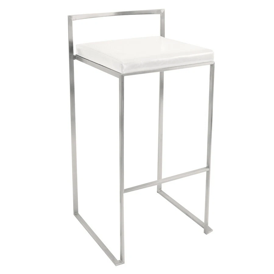 LumiSource Fuji Barstool (Set of 2), White - BS-FUJIW2 - Image 1 of 1