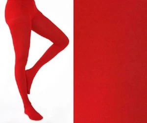 NEW RED OPAQUE TIGHTS FASHION PANTYHOSE 70 DENIER FAST FREE POST - Foto 1 di 3