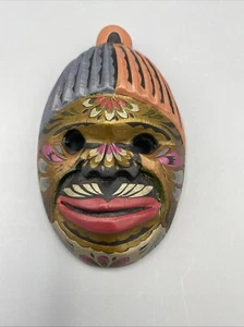 Wooden Mask 3 x 5 Wall Art Decor Tribal Mask Hand Painted - Picture 1 of 7