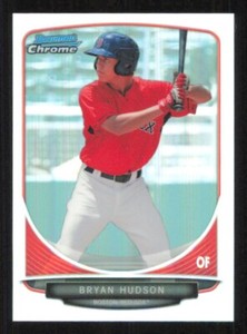 2013 Bowman Chrome mini BRYAN HUDSON Refractor card #/125 BOSTON RED SOX #307