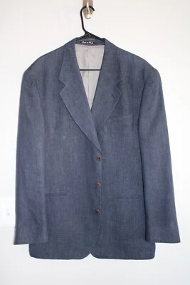 NAVY-BLUE MONDO di MARCO 100% LINEN SPORT COAT sz XL jacket made in ITALY 46L - Image 1 of 4