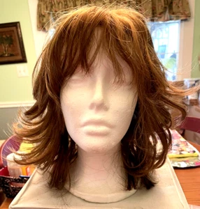 Diana Bohemina Wig Medium length Auburn w/Bangs Wavy appx. 14" Lace cap - Picture 1 of 7
