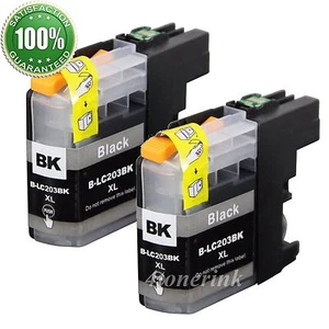 2PK LC203XL Black Ink Cartridge For Brother MFC-J4620DW MFC-J4420DW MFC-J5520DW - Picture 1 of 2