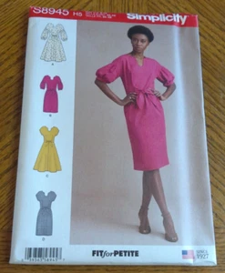 Simplicity Pattern S8945 Ms Dress w/Waist Tie - Sleeve & Skirt Variations 6-14 - Picture 1 of 2