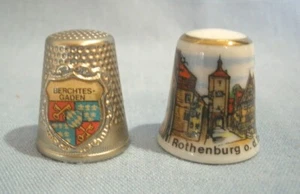 2 THIMBLES~REUTTER PORCELAIN,ROTHENBURG o.d.TAUBER~METAL,BERCHTES-GADEN~GERMANY - Picture 1 of 7