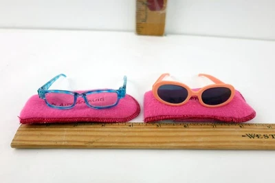 American Girl Doll Turquoise Eyeglasses & Molly Salmon Sunglasses w/Pink Sleeves - Image 1 of 4