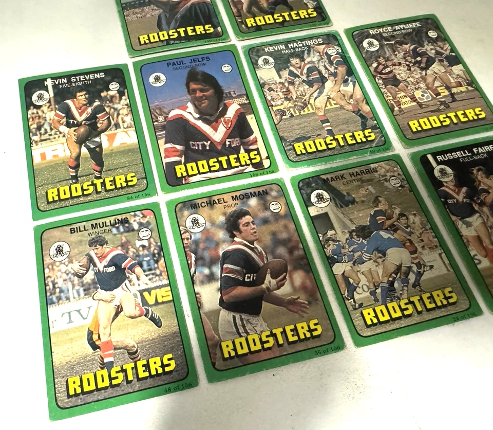 Roosters NRL Rugby League Vintage 1978 Scanlens Cards Card Lot x 10 - image 1 of 4