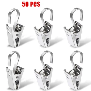 50Pcs Stainless-Steel Curtain Clips For Curtain Photos Decoration Wire Holder - Picture 1 of 9