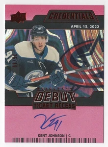 2022-23 Credentials Rookie Debut Ticket Access Red Auto Kent Johnson 36/49 - Picture 1 of 1