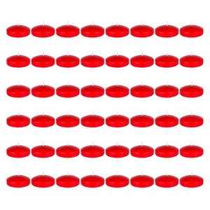 48 pcs Unscented Red Floating Candles, Hand Poured Wax Candle 3 Inch Diameter... - Picture 1 of 4