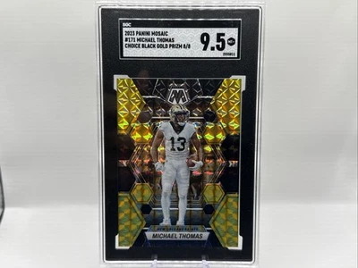 Sujetador de libros Mosaic Choice 2023 negro dorado Michael Thomas/8 SGC 9,5 8/8 Foto 1 de 3
