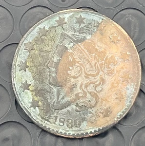 1830 großer Cent, Krönchenkopf, seltenes frühes Datum Kupfer - feine Erhaltung - Münzschnapp - Bild 1 von 5