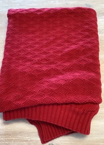 Ralph Lauren Cotton Red Cable Knit Throw 50"x70" 100% cotton - Picture 1 of 6