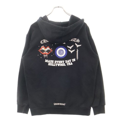 Felpa con cappuccio e zip Chrome Hearts Miami Pro Foti stampa pugnale usata 81b9d3ae8d75ea11aac