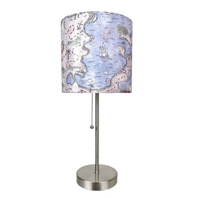 Lámpara decorativa mapa tesoro níquel cepillado acento pirata costero playa decoración Foto 1 de 4