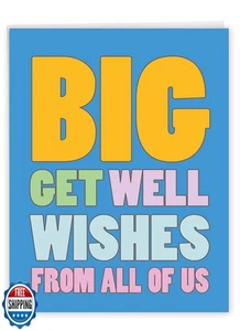 NobleWorks - Big Funny Group Get Well Card (8.5 x 11 Inch) - Jumbo Feel Bette - Picture 1 of 5