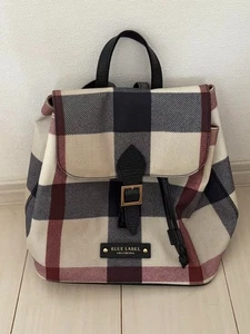 BURBERRY Blue Label Nova Check Adjustable Backpack Bag Canvas Women Japan - Picture 1 of 7