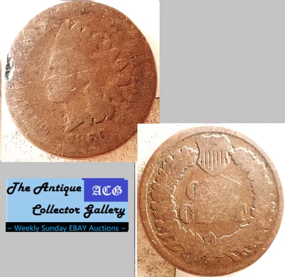 1866 US 19th Century Bronze Indian Head Cent🪙Antique🪙 - Image 1 of 4