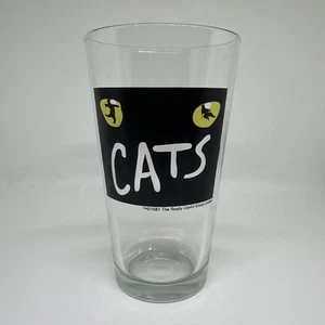 Bicchiere birra vintage Broadway CATS Play logo pinta con logo altezza 5,75" 1981 RARO - Foto 1 di 12