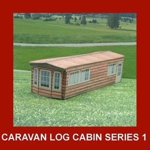 Caravan Log Cabin Series 1 Model Containers x 3 HO Gauge 1:87 - Picture 1 of 11