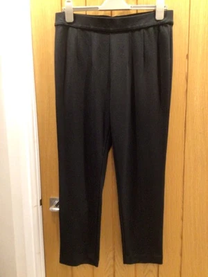 Smart Black Jersey Trousers - Size 16 (Elasticated Waist) - Image 1 of 4