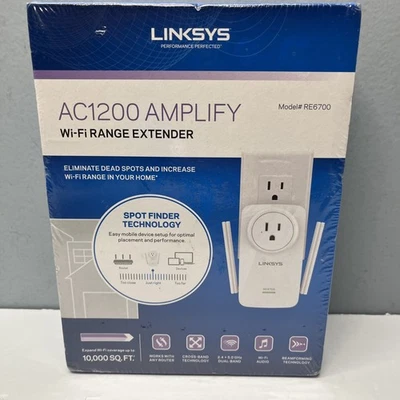 Linksys AC1200 Amplify Wi-Fi Range Extender Model: RE6700 Dual Band  - Image 1 of 4