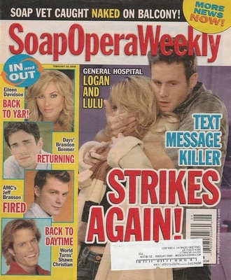 Soap Opera Weekly Feb 26, 2008 JEFF BRANSON-TED SHACKELFORD-FARAH FATH-T SUMPTER - Image 1 of 4