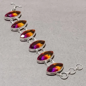 Facettiertes Ametrin Marquise Form Edelstein Handarbeit Modeschmuck Armband... - Bild 1 von 7