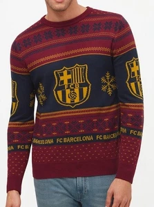 Barcelona Fußball Weihnachtspullover Jungen 9 10 Jahre Kinder Official Festlich Sweater - Bild 1 von 8