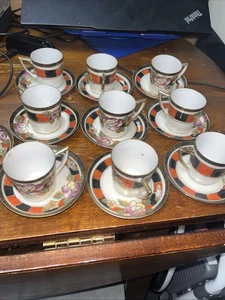Vintage Moriyama Mori-Macho Tasse und Untertasse Set handbemalt Japan - Bild 1 von 3