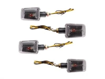 Mini Blinker Set Vorne Hinten Schwarz 12V E-geprüft für Motorrad Roller 4 Stück - Bild 1 von 3