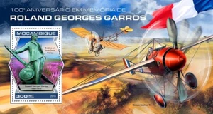 Roland Georges Garros Planes Aviation MNH Stamps 2018 Mozambique S/S - Picture 1 of 1
