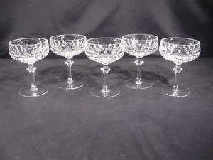 Gorham Crystal La Scala  Champagne/Tall Sherbet Glasses Set of 5 - Picture 1 of 15