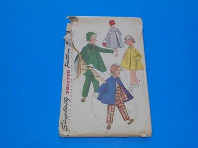 VTG 1960s Sewing Pattern Toddler Girls Coat Pants & Hat Size 2 Simplicity 1788 - Image 1 of 3