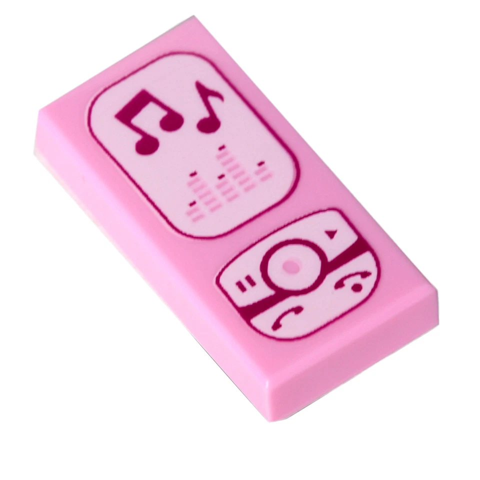 NEW LEGO - Tiles - Decorated - 1x2 Cell Phone Music Pink Bright x1 - 41016 60099 - Image 1 of 1