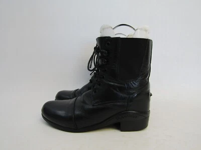 Old West Youth Size 2 Black Leather Laces Cowboy Western Boots - Image 1 of 4