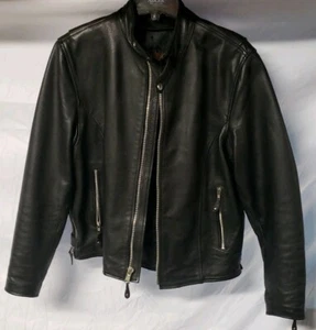 STREET & STEEL MOTORCYCLE HEAVY LEATHER JACKET ZIPPER SIZE M (H) - Picture 1 of 12