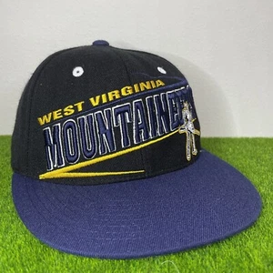 West Virginia University Mountaineers WVU Zephyr Blue Snapback Hat Big Logo - Picture 1 of 7