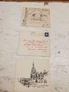 Handgezeichnete signierte John Fischetti Postkarte Chicago Daily News Schreibwaren 1974 - Bild 1 von 5