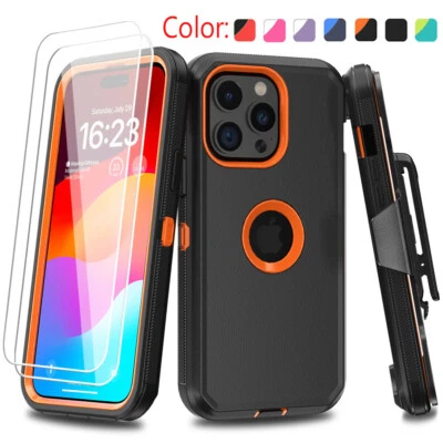 For iPhone 15 14 13 12 XR 11 Pro Max Shockproof Case+Belt Clip+Screen Protector - Image 1 of 4