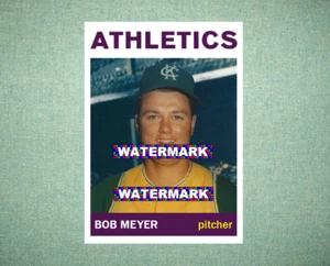 Bob Meyer Kansas City Athletics A's 1964 Style Custom Baseball Art Card - Picture 1 of 2