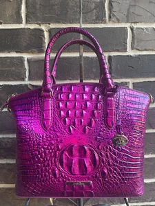NWT Brahmin Duxbury Satchel Voltage Violet Melbourne Leather fuchsia purple - Picture 1 of 4