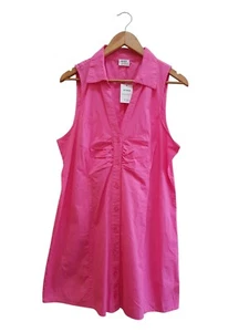 COTTON ON Collared A-Line Short Dress Button Down Sleeveless Pink NWT Size XL - Picture 1 of 11