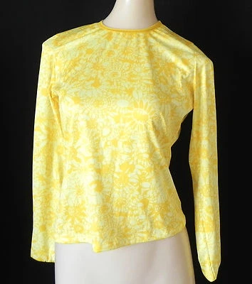 Top Patagonia Capilene Cuello Redondo Manga Larga Floral Amarillo Poliéster Talla XS Foto 1 de 4