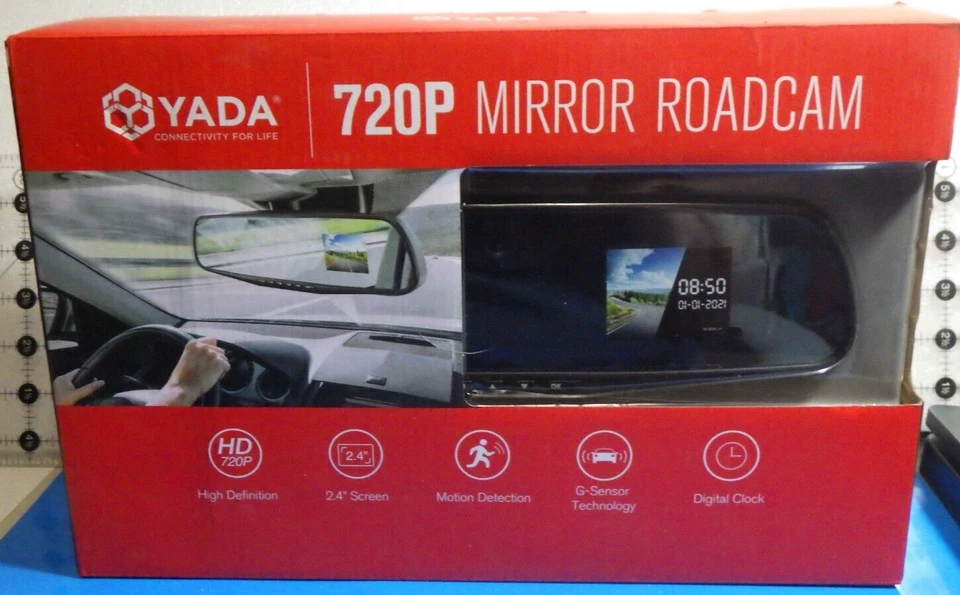 Yada HD 720P miorror road camera 2.4"  G sensor motion 120 detection 4g SD card - Image 1 of 2